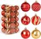 30 PCS Christmas Ball Ornaments Tree Decorations, 60mm/2.36" Classic Red and Gold Shatterproof Christmas Bulbs Ornaments for Xmas Tree Holiday Wreath Decor